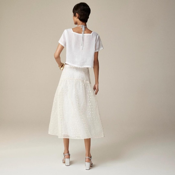 J. Crew X Maryam Nassir Zadeh Drop-Waist Skirt in Embroidered Silk Organza NWT - Picture 3 of 11